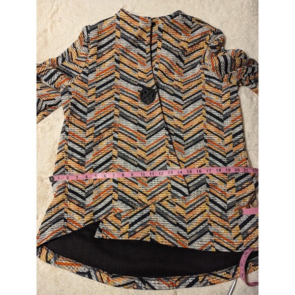 IC COLLECTION By Connie K Colorful Asymmetric Swing Jacket Women's Medium - Picture 9 of 10